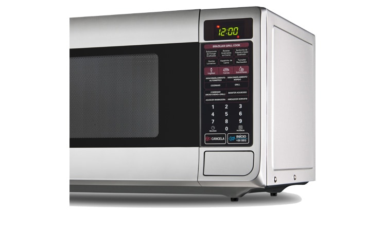 LG 30 Litros, Grill, Prata, Função Combinada, Menu Light, 9 Programas de Cozimento., MH7047G(A)