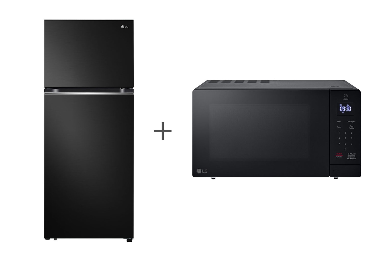 Refrigerator front view + Micro oven front view