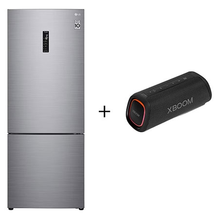 Combo Geladeira Smart LG Frost Free Inverter 451L Inverse Inox Look 220V + Caixa de Som XBOOM XG5S - B569NLL2.XG5S