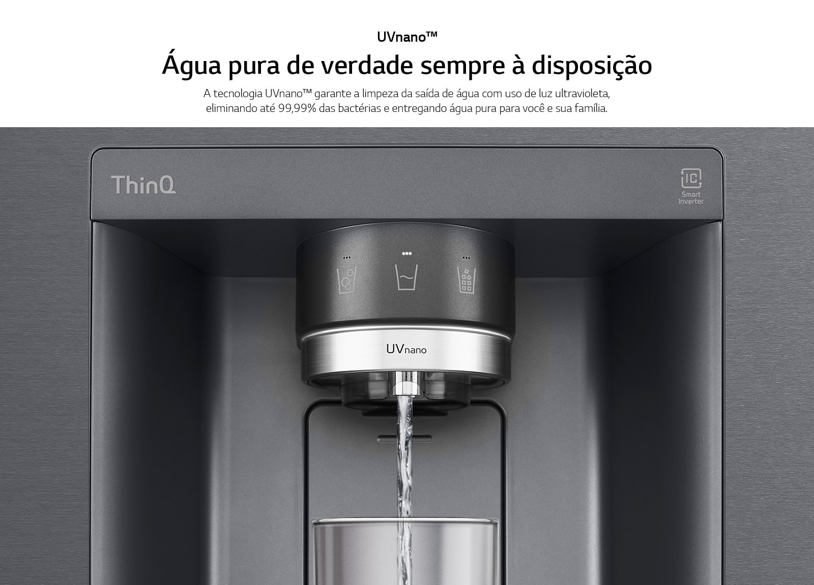Geladeira Smart LG Frost Free Inverter 635L Side by Side UVnano