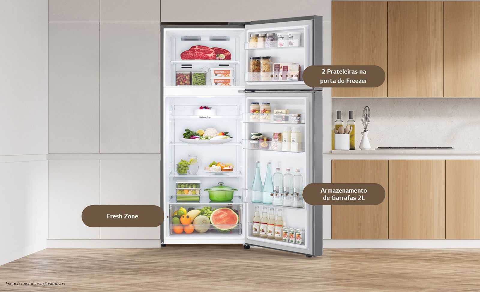 Geladeira LG 395L - Amplo Espaço Interno