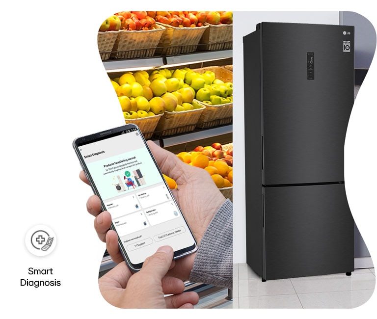 Smart Diagnosis™ LG. Identifique possíveis problemas de funcionamento através do APP LG ThinQ™.