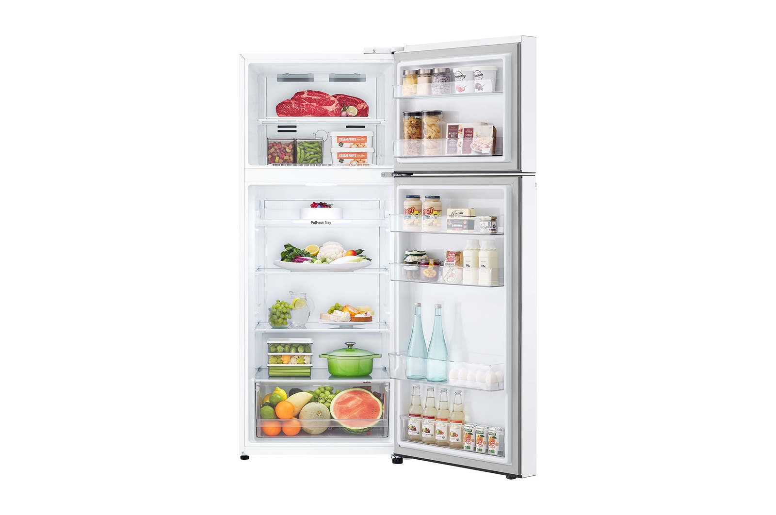 Vista Frontal Aberta com Alimentos 