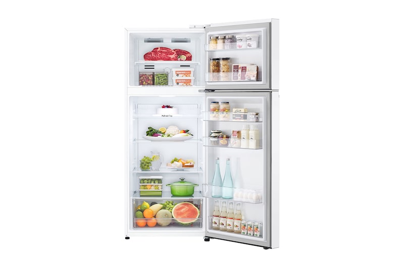 Vista Frontal Aberta com Alimentos 