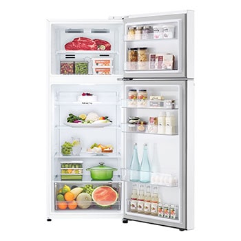 Vista Frontal Aberta com Alimentos 