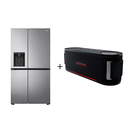 Geladeira Smart LG Frost Free Inverter 611L Side by Side + Caixa de Som Bluetooth LG xboom Bounce by will.i.am   - L257SLP.BOUNCE