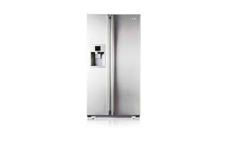 Vista frontal de Refrigerador LG Side by Side 570L Titanium. Comodidade para você e toda a sua família. LR-21SDT1(A)