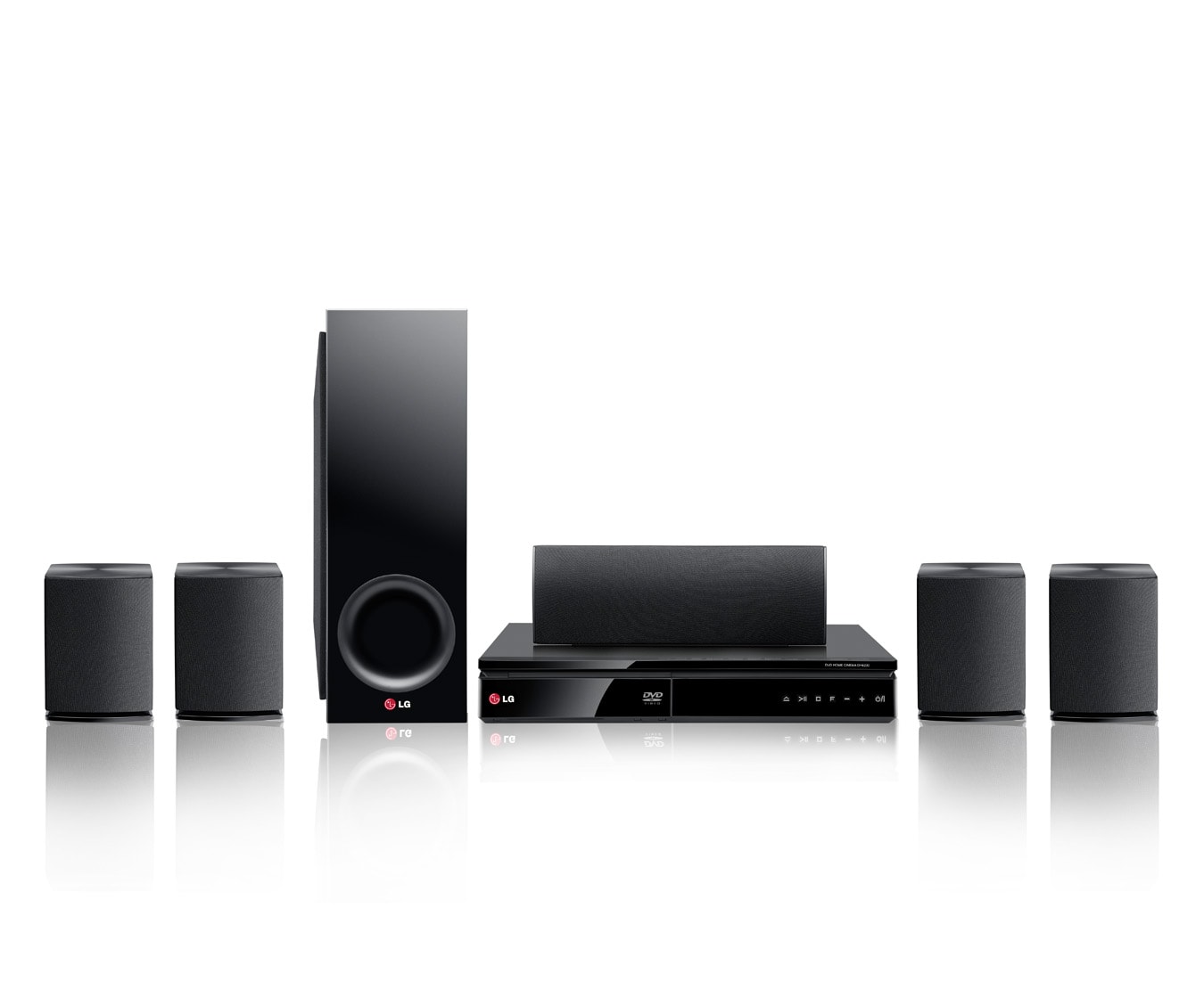 Vista frontal de 1000W de Potência em seu Home Theater LG! DH6230S