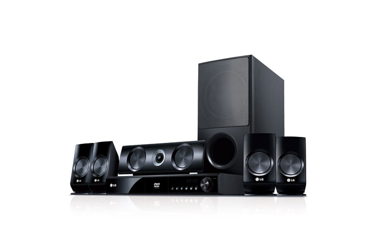 Vista frontal de Home Theater LG Conexão Full HD! HT906SCW