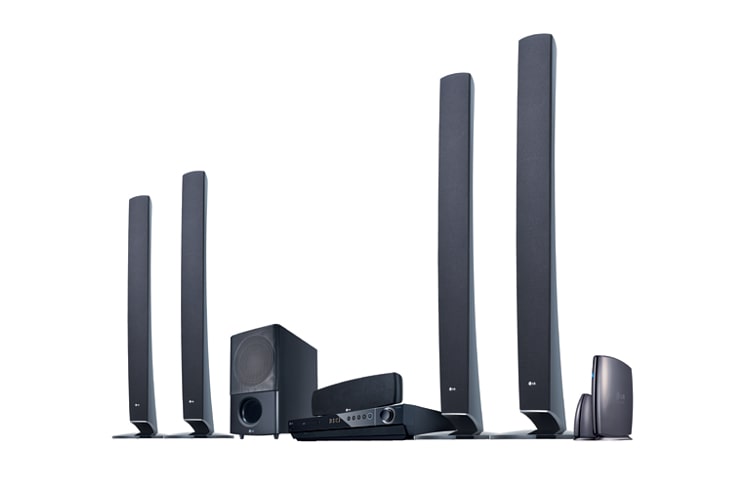 Vista frontal de Home Theater com sistema wireless e design surpreendente HW554TH