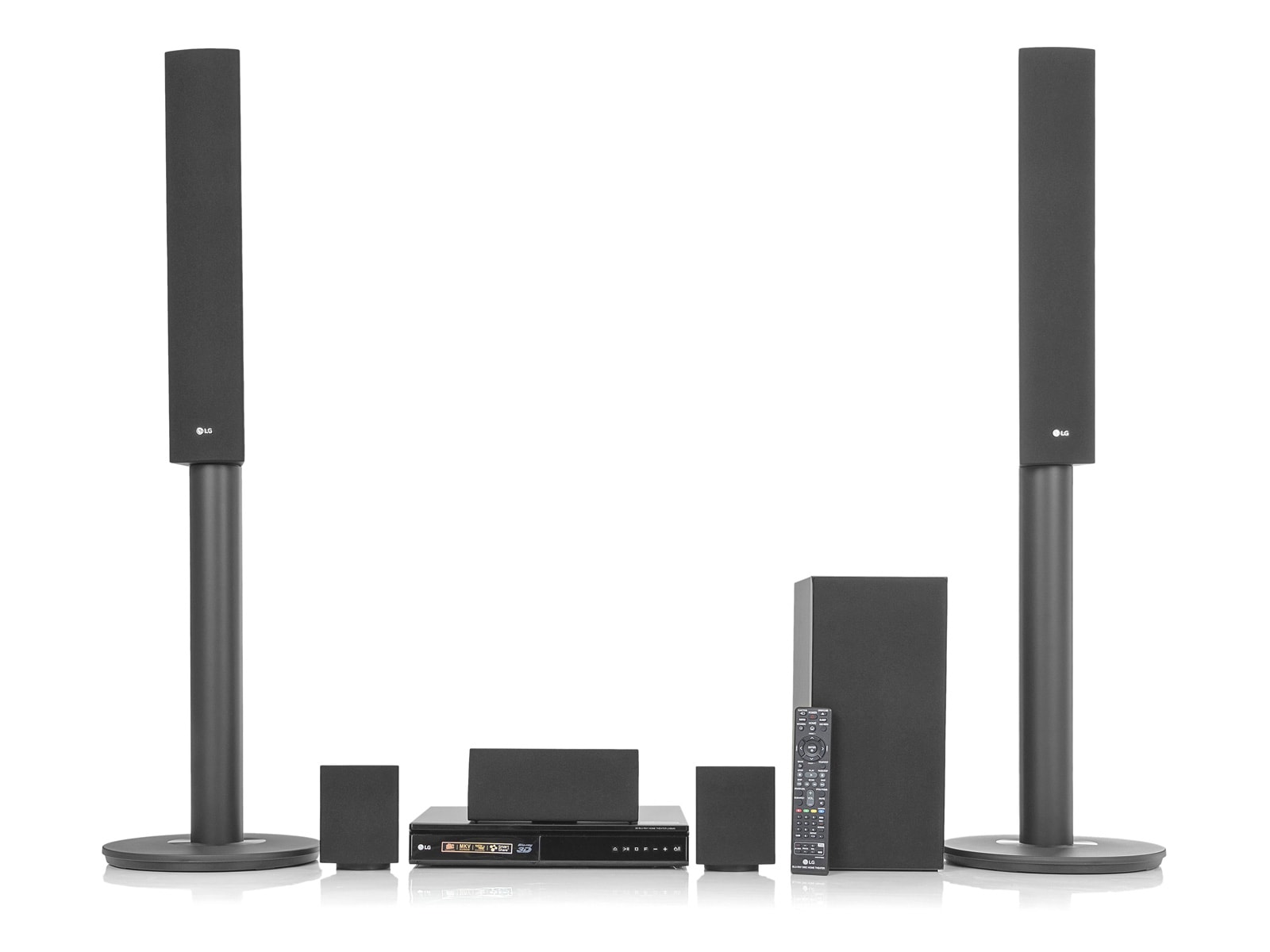 Vista frontal de LG Home Theater Blu-ray LHB645