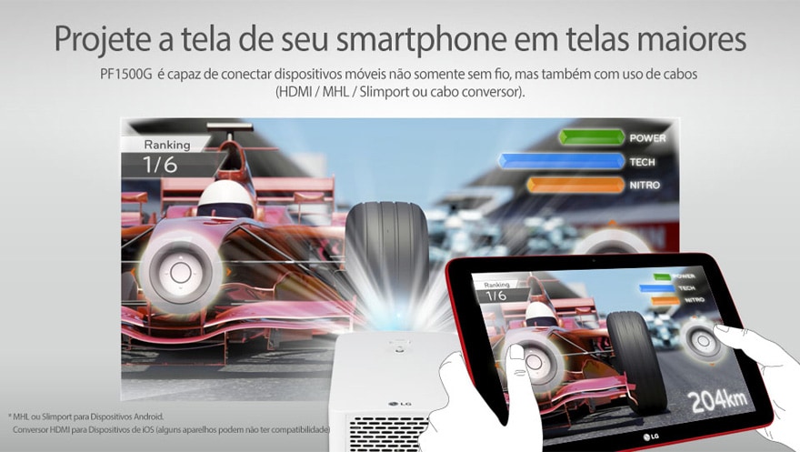 Projete a tela de seu smartphone em telas maiores