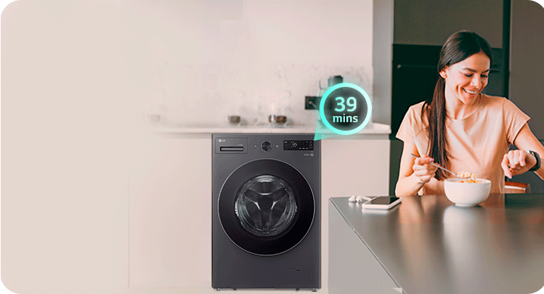 Suas roupas limpas em apenas 39 minutos