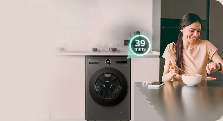 Suas roupas limpas em apenas 39 minutos