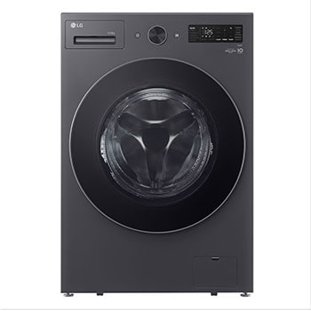 Vista frontal de Lava e Seca Smart LG 15kg Black Inox com AIDD™ WD15GNTS6BA