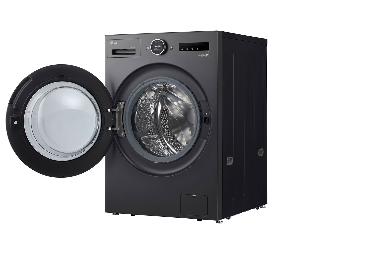 Vista lateral direita com a porta aberta