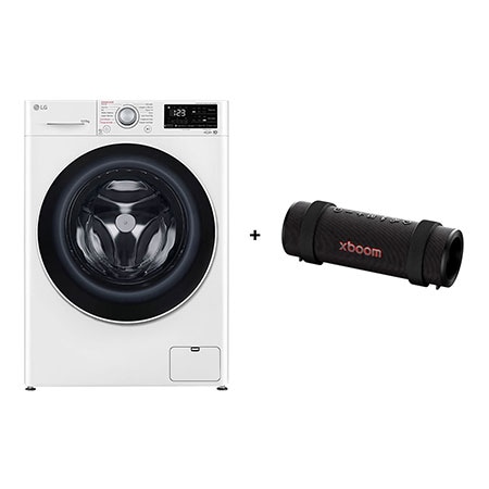 Lava e Seca LG VC5 12kg Branca 220v + Caixa de Som Bluetooth LG xboom Grab by will.i.am - East LA - CV3012W.GRAB