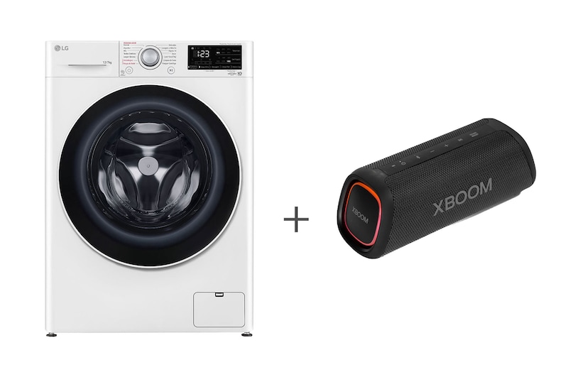 Washing machine + soundbar front view