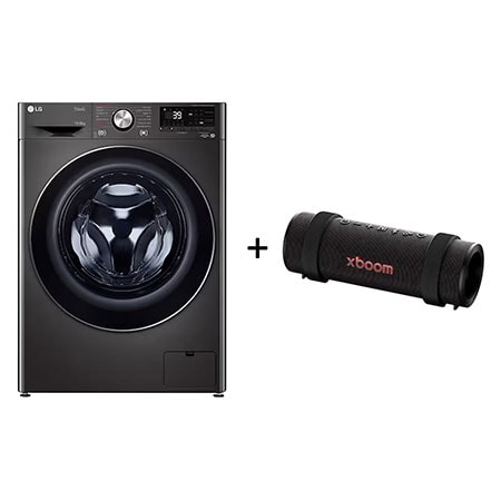 Lava e Seca LG Smart VC2 14kg Black Inox 127v  + Caixa de Som Bluetooth LG xboom Grab by will.i.am - East LA   - CV9014B.GRAB2