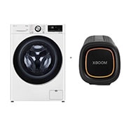 Vista frontal de  Combo Lava e Seca Smart LG VC2 14kg 220V Branca &#43; Caixa de Som Portátil LG XBOOM Go XG5 CV9014WC2A.XG5S