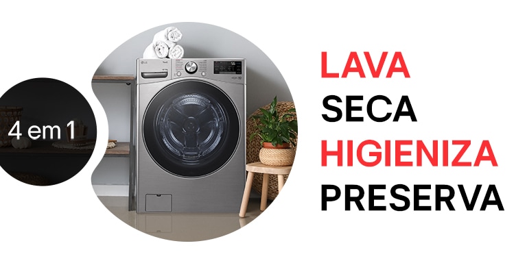 LG Lava e Seca WD18SV2S6B: eficiência e praticidade com 18kg, tecnologia inovadora e design moderno para sua lavanderia