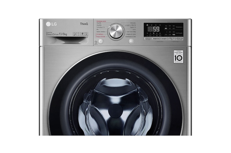 LG Máquina que Lava e Seca Roupa Frontal LG VC4 13kg, Aço Escovado - 127v, CV5013EC4