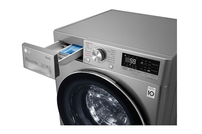 LG Máquina que Lava e Seca Roupa Frontal LG VC4 13kg, Aço Escovado - 127v, CV5013EC4