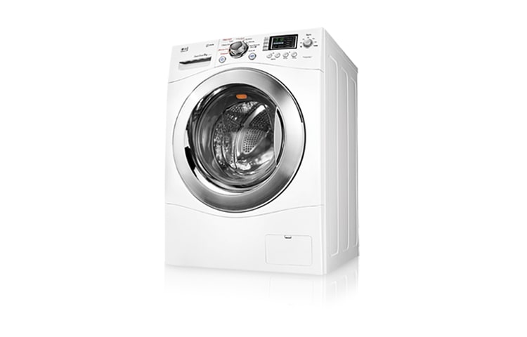 Vista frontal de Lava&amp;Seca LG Prime 10kg branca com sistema Front Load e sensor automático de cargas. WD-1409RD(A)