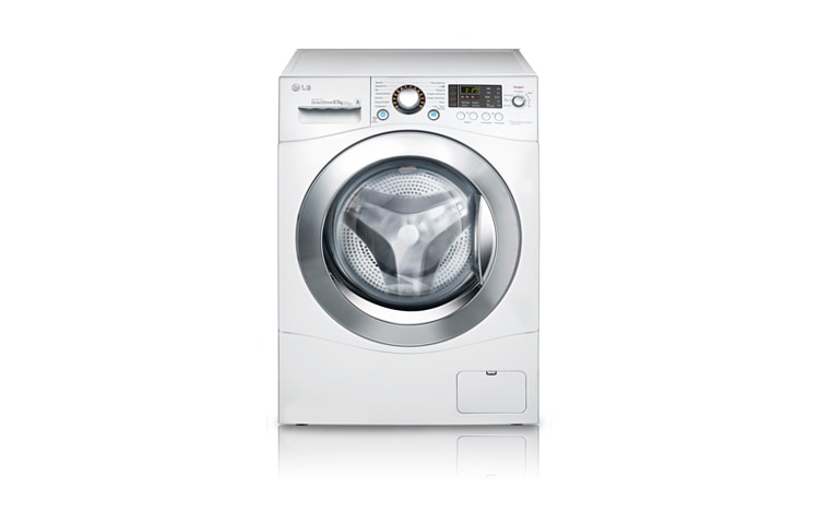 Vista frontal de Lava &amp; Seca Prime da LG capacidade 8,5 Kg - Cor: Branca. Sistema Front Load, 6 Motion e Sensor Automático de Carga WD-1485AD(A)