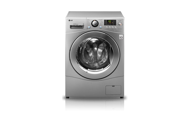Vista frontal de Lava &amp; Seca Prime da LG capacidade 8,5 Kg - Cor: Prata. Sistema Front Load, 6 Motion e Sensor Automático de Carga WD-1485AD5(A)
