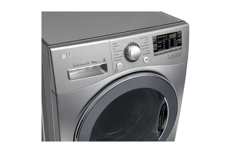 LG Lava & Seca 11kg com 6 Motion DD e Painel Touch - Aço Escovado, WD11EP6(A)