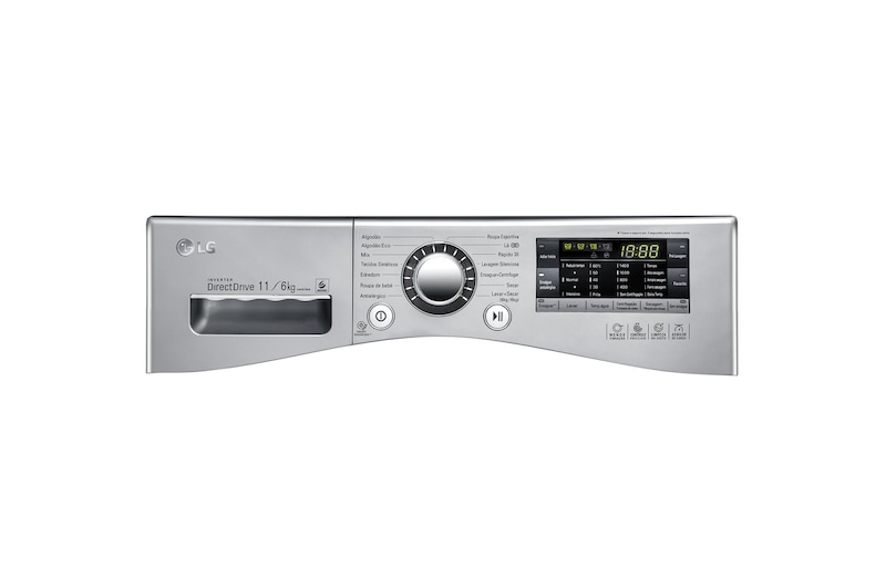 LG Lava & Seca 11kg com 6 Motion DD e Painel Touch - Aço Escovado, WD11EP6(A)