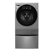 Vista frontal de Lava e Seca Smart TWINWash 11kg &#43; 2kg com TrueSteam Aço Escovado WD11VCS6,WD2100VM