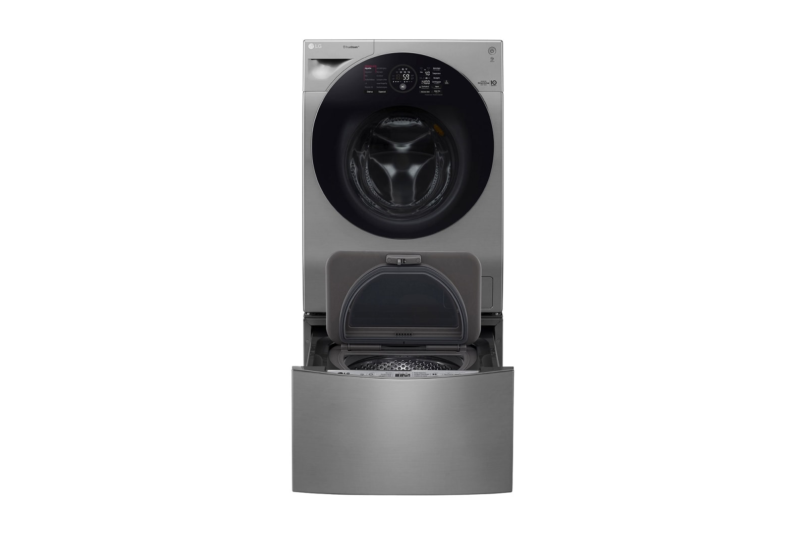 LG Lava e Seca Smart TWINWash 11kg + 2kg com TrueSteam Aço Escovado, WD11VCS6,WD2100VM