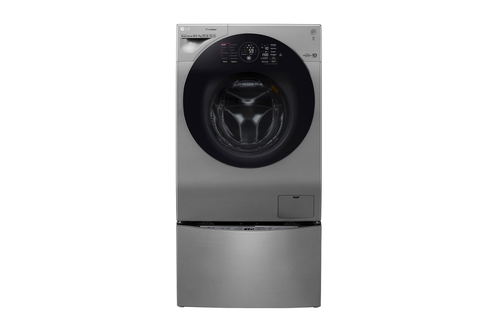 LG Lava e Seca Smart TWINWash 11kg + 2kg com TrueSteam Aço Escovado, WD11VCS6,WD2100VM