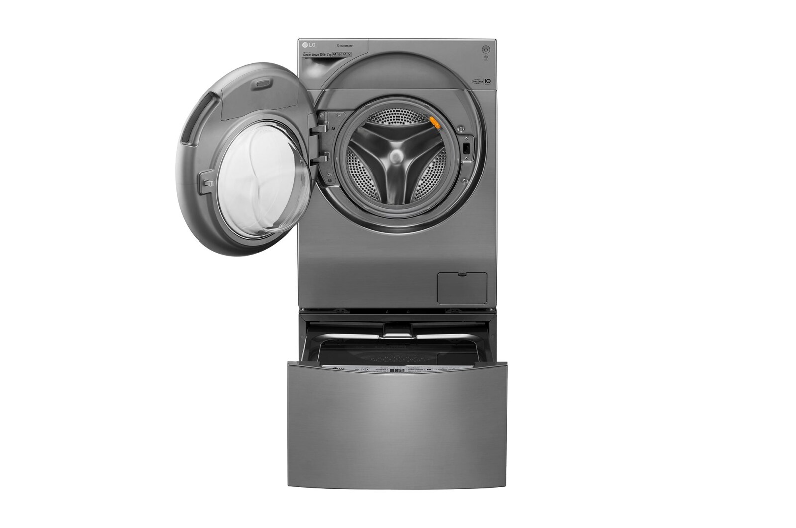 LG Lava e Seca Smart TWINWash 11kg + 2kg com TrueSteam Aço Escovado, WD11VCS6,WD2100VM