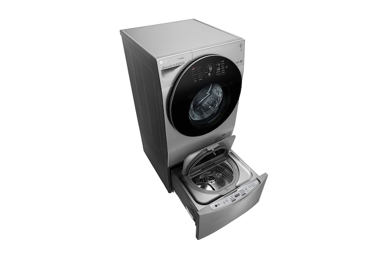 LG Lava e Seca Smart TWINWash 11kg + 2kg com TrueSteam Aço Escovado, WD11VCS6,WD2100VM