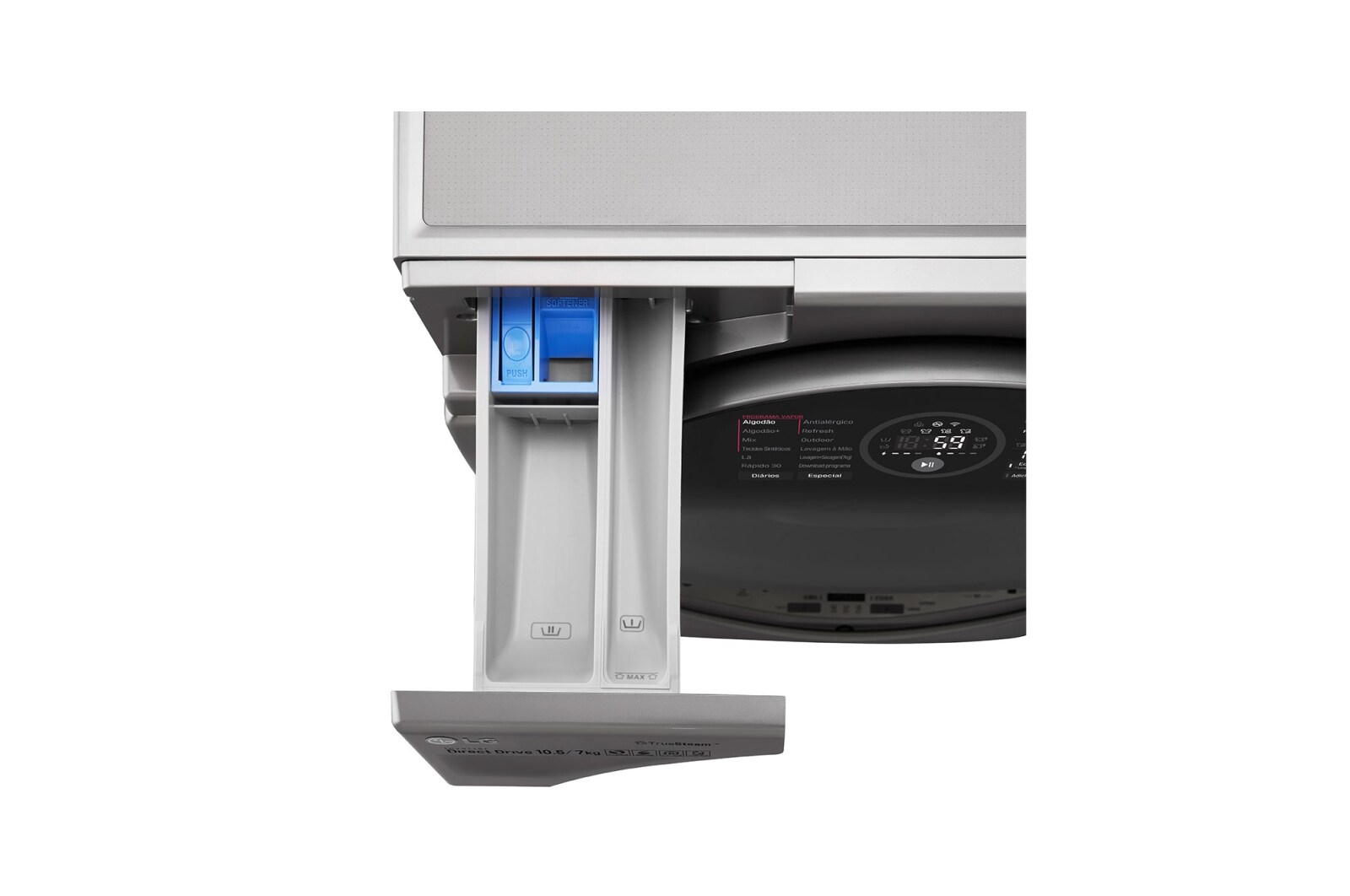 LG Lava e Seca Smart TWINWash 11kg + 2kg com TrueSteam Aço Escovado, WD11VCS6,WD2100VM