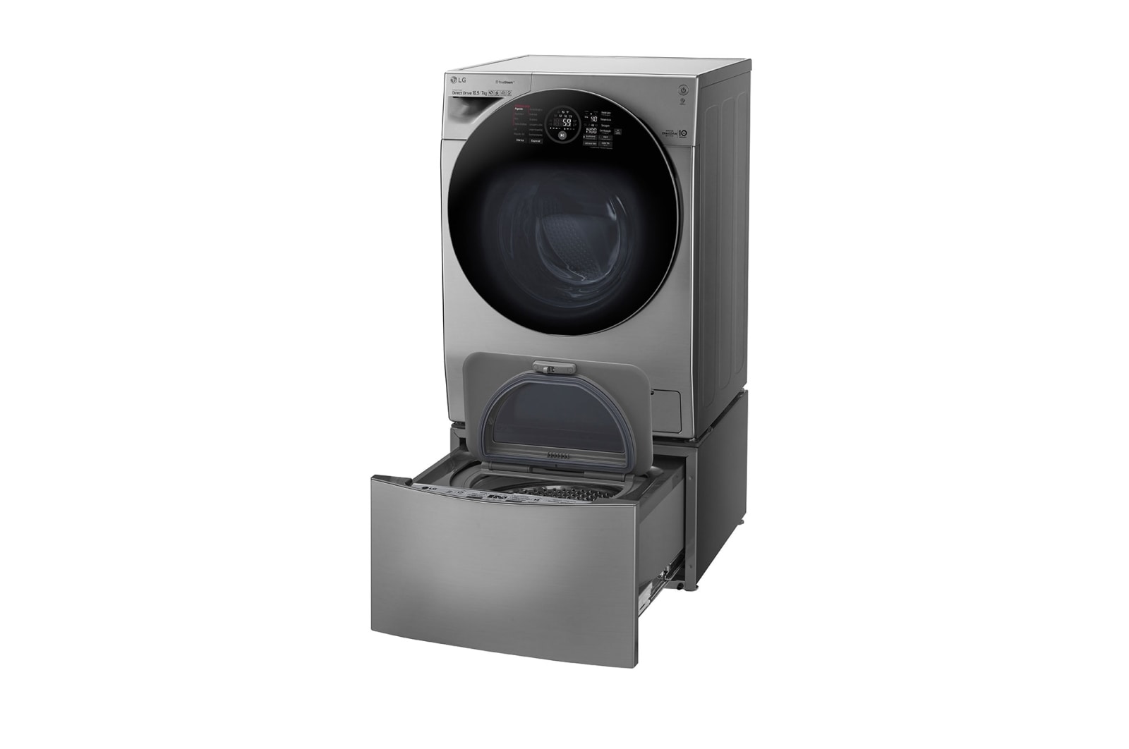 LG Lava e Seca Smart TWINWash 11kg + 2kg com TrueSteam Aço Escovado, WD11VCS6,WD2100VM