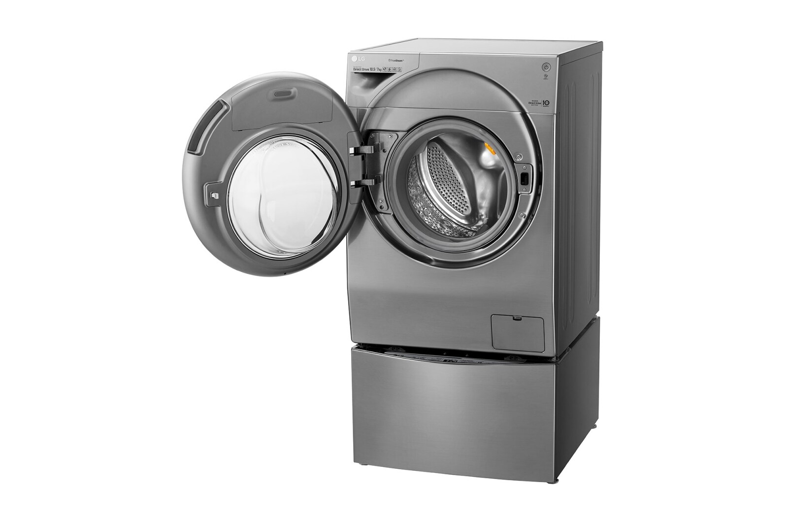 LG Lava e Seca Smart TWINWash 11kg + 2kg com TrueSteam Aço Escovado, WD11VCS6,WD2100VM