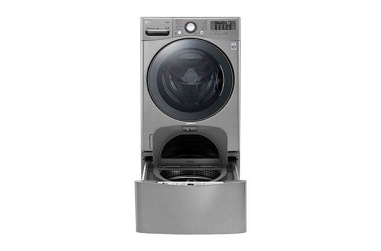 Vista frontal de Lavadora de Roupas Smart TWINWash Mini 2kg 220V 3 Motion Aço Escovado  WD11VCS6A,WD2100VMA