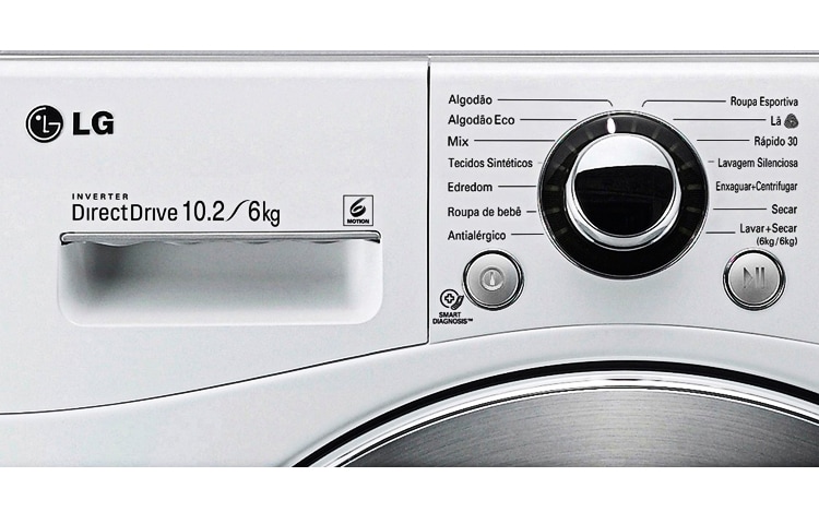 LG Lava e Seca LG 10,2kg, Branca. Mais tempo pra você., WD1412RT(A)