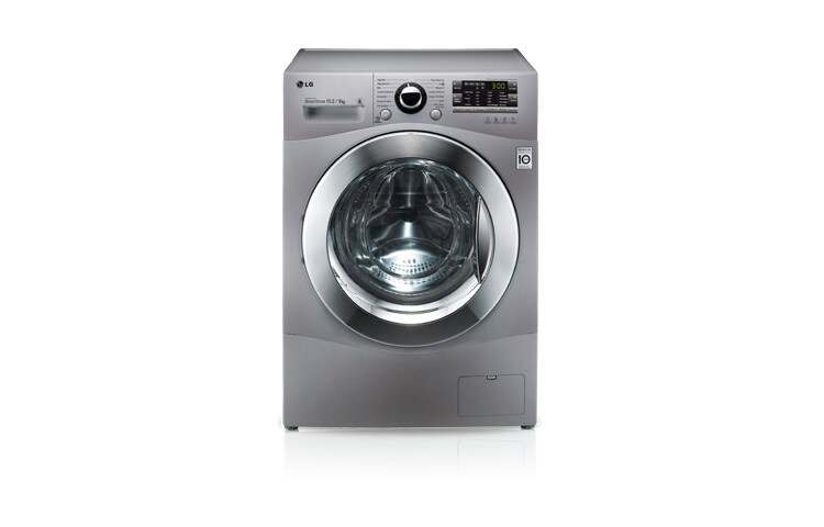 Vista frontal de Lava e Seca Prata LG. Mais tempo para você! WD1412RT5(A)