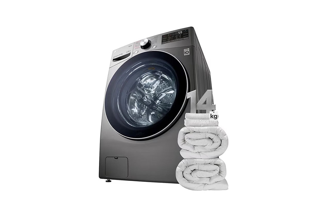 LG Combo Lava e Seca Smart LG 127V 14kg Aço Escovado com Inteligência Artificial + Caixa de Som Portátil LG XBOOM Go XG5, WD14E.XG5S