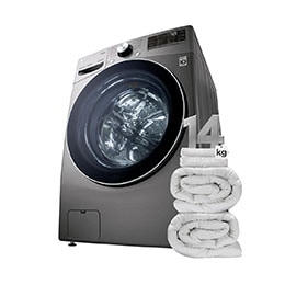 Lava e Seca Smart LG 14kg Aço Escovado com Inteligência Artificial AIDD™  WD14EGS62A - 220v