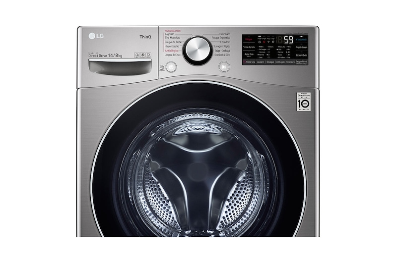 LG Lava e Seca Smart LG 14kg Aço Escovado com Inteligência Artificial AIDD™  WD14EGS62A - 220v, WD14EGS62A