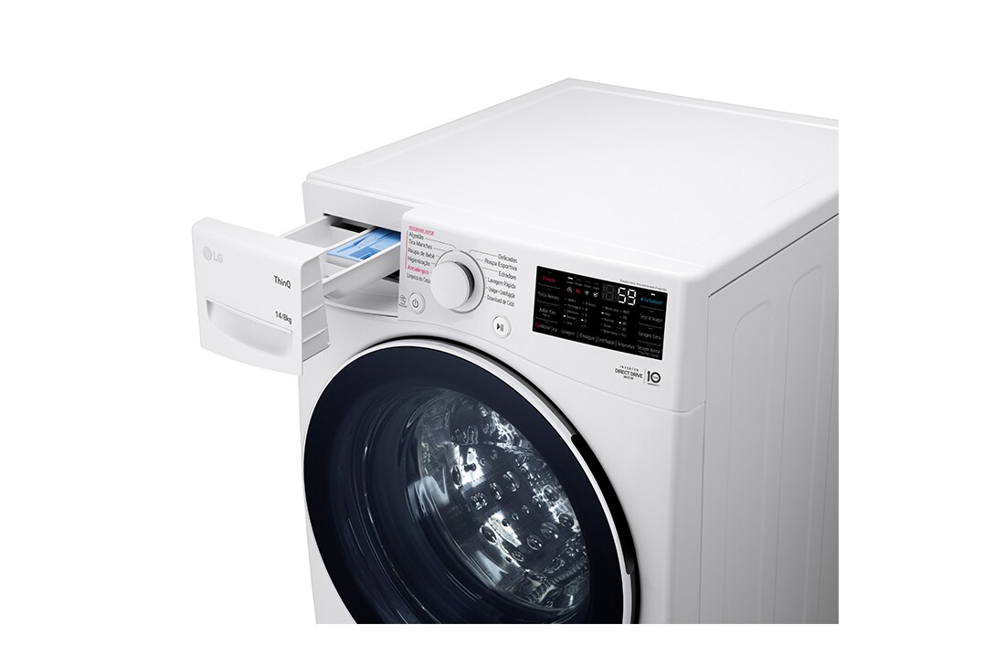 LG Lava e Seca Smart LG 14kg Branco com Inteligência Artificial AIDD™ - WD14WGSP6 - 220V, WD14WGSP6A