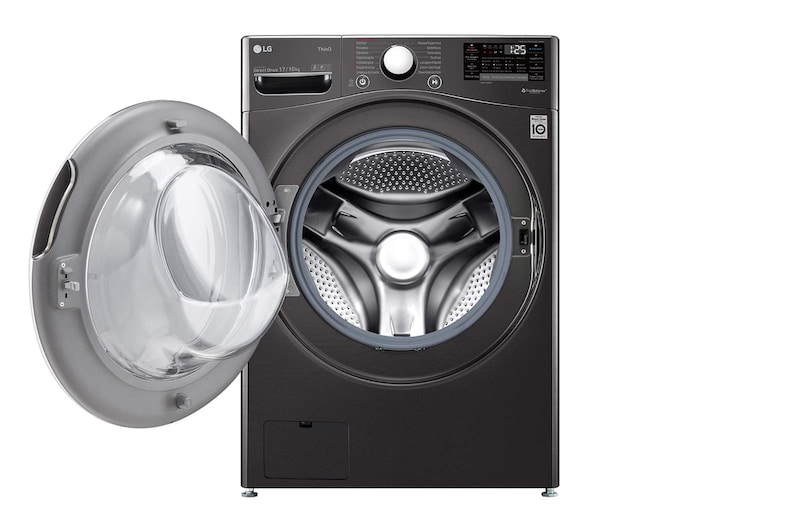 LG Lava e Seca Smart LG 17kg Aço Escovado Preto com Conectividade Wi-Fi ThinQ - WD17BV2S6BA  - 220v, WD17BV2S6BA