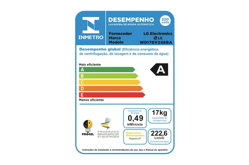 LG Lava e Seca Smart LG 17kg Aço Escovado Preto com Conectividade Wi-Fi ThinQ - WD17BV2S6BA  - 220v, WD17BV2S6BA