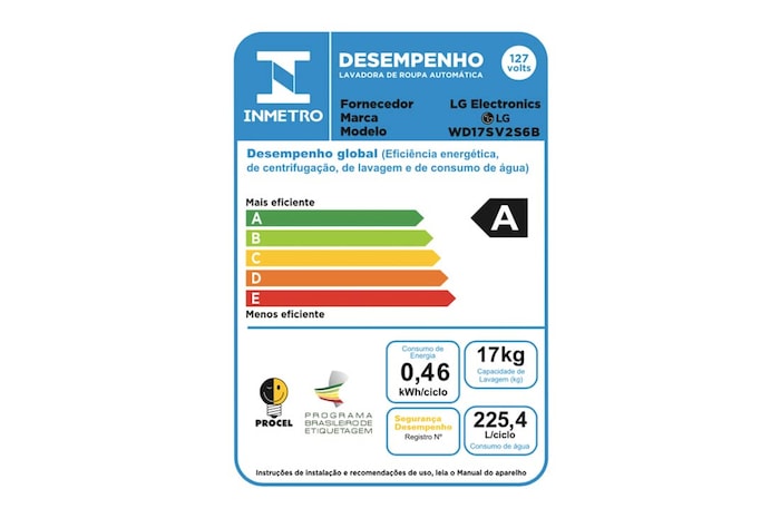LG Lava e Seca Smart LG 17kg Aço Escovado com Conectividade Wi-Fi ThinQ - WD17SV2S6BA  - 220v, WD17SV2S6BA